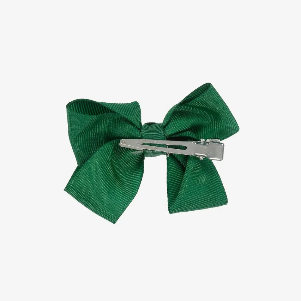 Bowtique London Hair Accessories*Green Bow Hair Clip (7cm) ForestGreen
