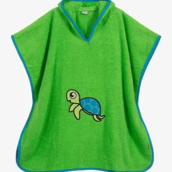 Playshoes Towels & Robes|Towels & Robes*Green Cotton Turtle Poncho Towel