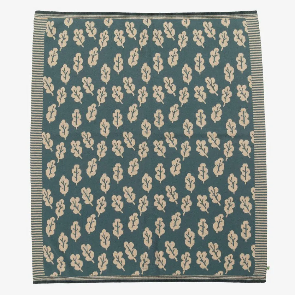 The Bonniemob Blankets & Shawls*Green Leaf Cotton & Cashmere Blanket (83cm)