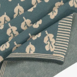 The Bonniemob Blankets & Shawls*Green Leaf Cotton & Cashmere Blanket (83cm)