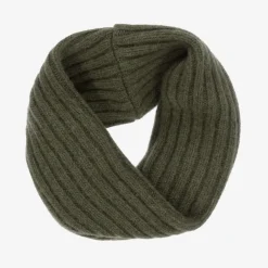Jamiks Scarves|Scarves*Green Merino Wool Knitted Snood