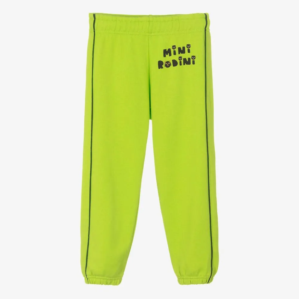 Mini Rodini Trousers|Trousers*Green Organic Cotton Cats Joggers