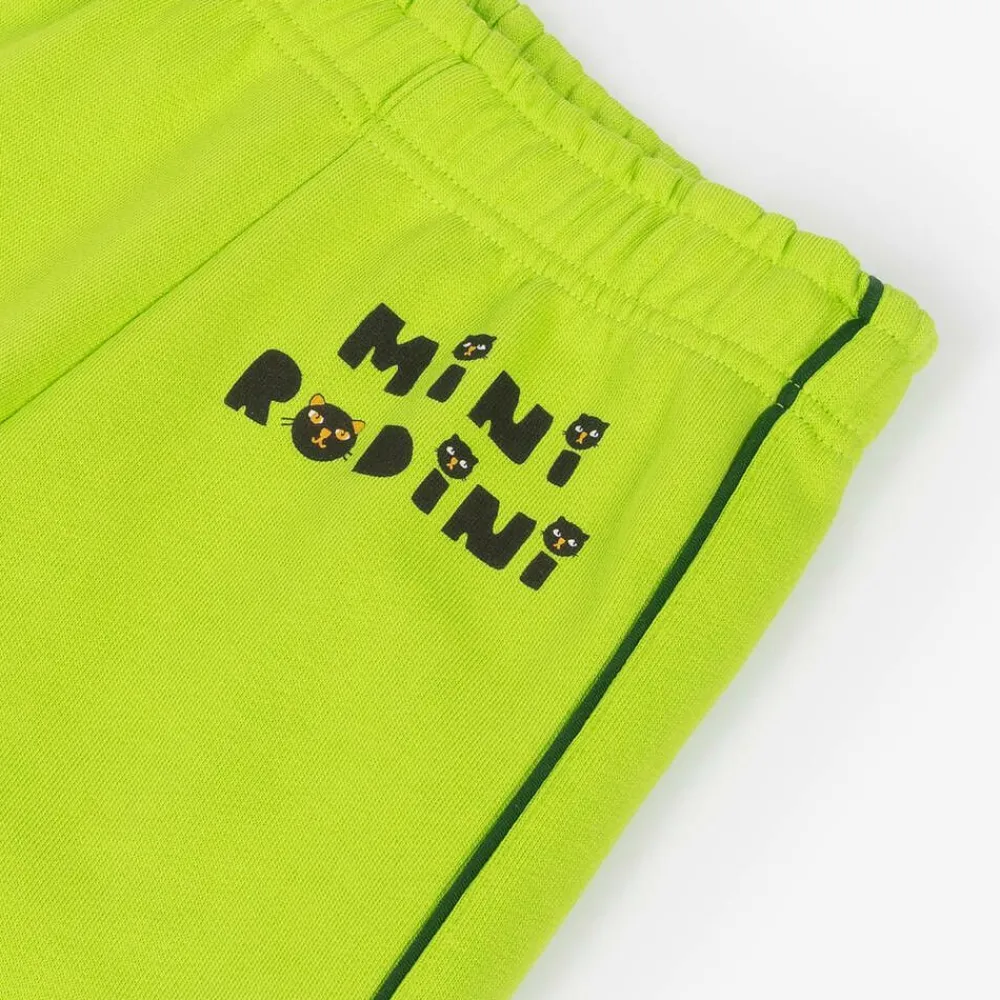 Mini Rodini Trousers|Trousers*Green Organic Cotton Cats Joggers