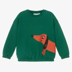 Mini Rodini Tops|Tops*Green Organic Cotton Dog Print Sweatshirt