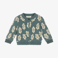 The Bonniemob Tops*Green Organic Cotton Knit Leaf Cardigan