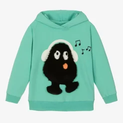 Wauw Capow Tops*Green Organic Cotton Monster Hoodie
