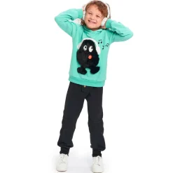 Wauw Capow Tops*Green Organic Cotton Monster Hoodie