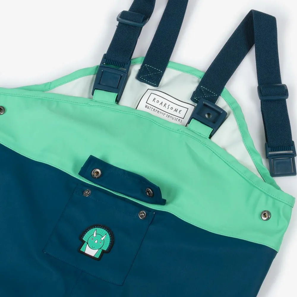 Roarsome Trousers*Green Spike The Dinosaur Rain Trousers