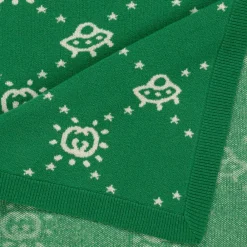 Gucci Gifts*Green Wool Knitted Interlocking G Blanket (85cm)