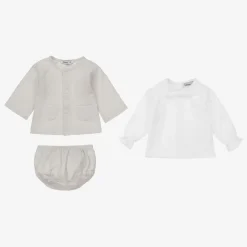 Babidu Outfit Sets*Grey & White Shorts Set