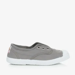 Pisamonas Trainers*Grey Canvas Slip-On Trainers