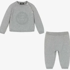 Versace Gifts*Grey Cotton & Cashmere Baby Trouser Gift Set