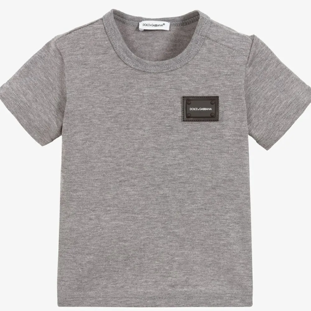 Dolce amp; Gabbana Tops*Grey Cotton Baby T-Shirt