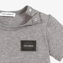 Dolce amp; Gabbana Tops*Grey Cotton Baby T-Shirt