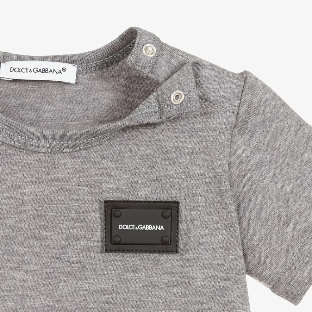 Dolce amp; Gabbana Tops*Grey Cotton Baby T-Shirt