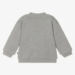 Molo Tops*Grey Cotton Bear Zip-Up Top Greymelange