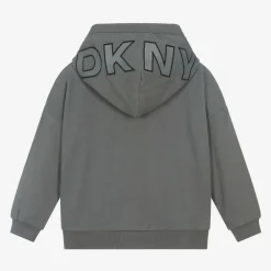 DKNY Tops|Tops*Grey Cotton Embroidered Hoodie