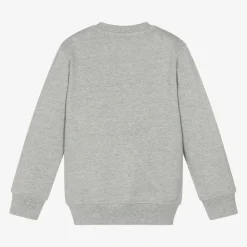 Moschino Kid-Teen Tops*Grey Cotton Teddy Bear Sweatshirt