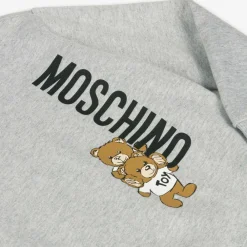 Moschino Kid-Teen Tops*Grey Cotton Teddy Bear Sweatshirt
