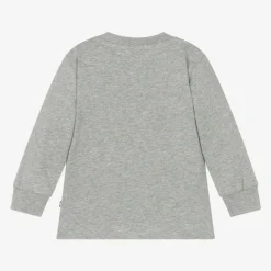 Molo Tops*Grey Cotton Teddy Bear Top