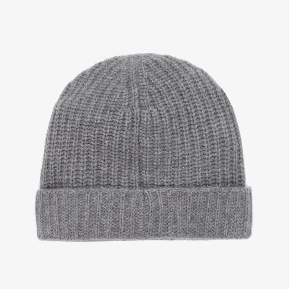 Il Gufo Hats*Grey Knitted Cashmere Beanie Hat