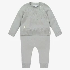 Beatrice amp; George Outfit Sets*Grey Knitted Wool & Cotton Trouser Set