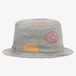 Joyday Hats*Grey Marl Cotton Happy Faces Bucket Hat