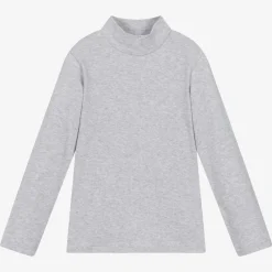 Everything Must Change Tops*Grey Marl Cotton Turtleneck Top