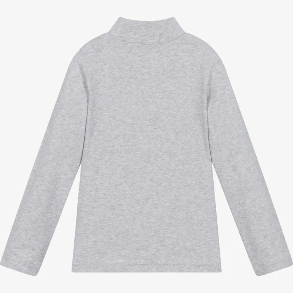 Everything Must Change Tops*Grey Marl Cotton Turtleneck Top