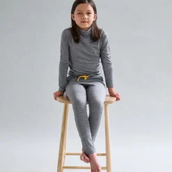 Smalls Merino Tops*Grey Marl Merino Wool Roll Neck Top