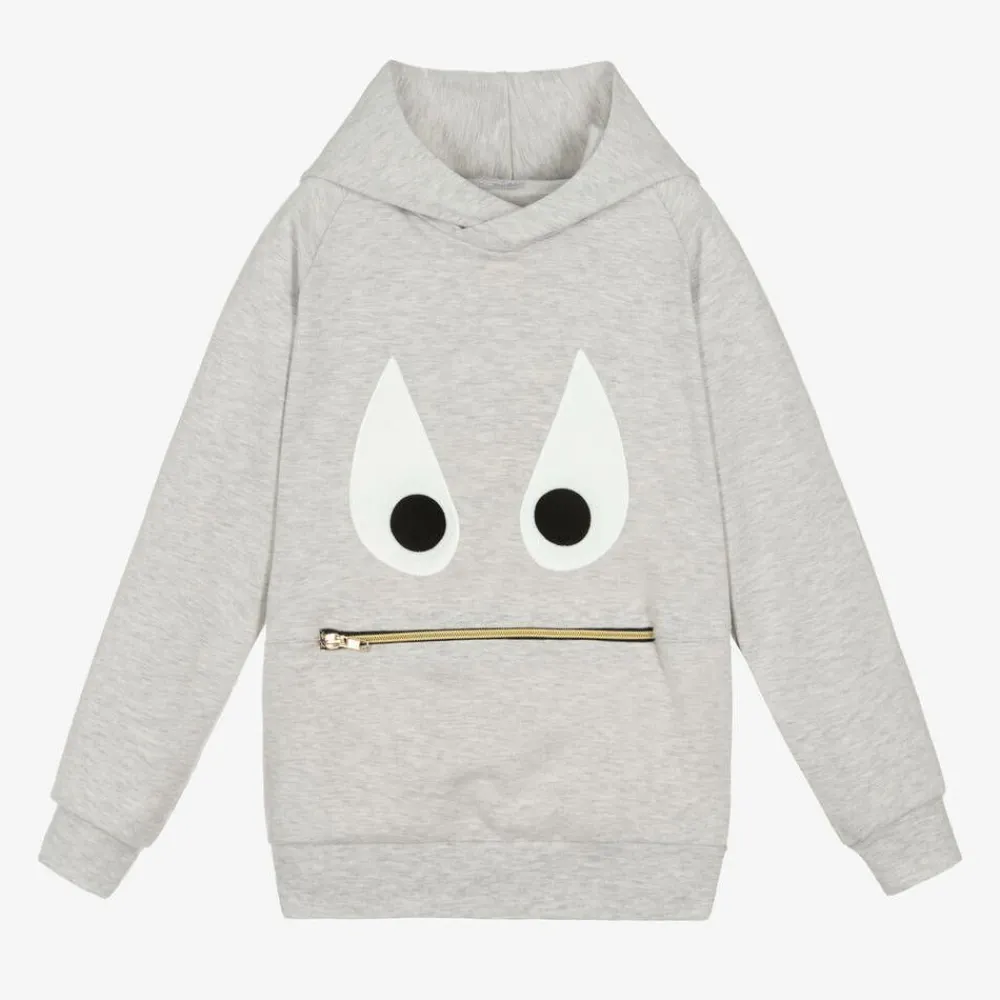 Wauw Capow Tops*Grey Marl Monster Hoodie