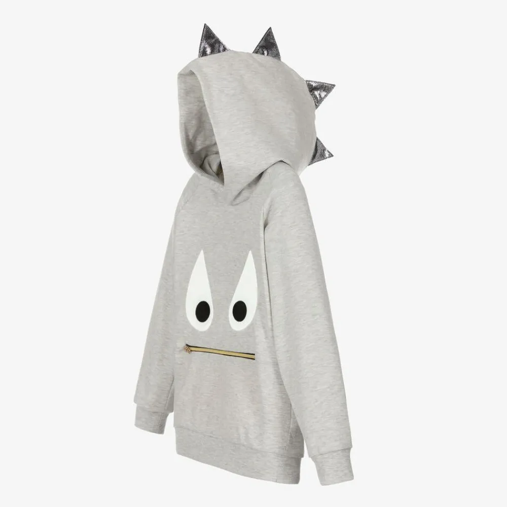Wauw Capow Tops*Grey Marl Monster Hoodie