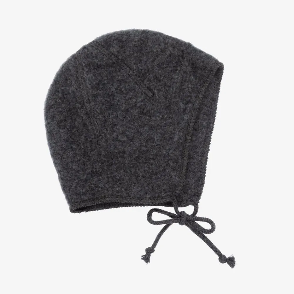 Joha Hats|Hats*Grey Merino Wool Fleece Baby Bonnet