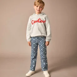 Mini Rodini Tops*Grey Organic Cotton CouCou Print Hoodie