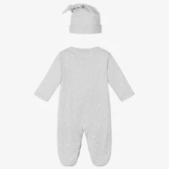 Kissy Kissy Gifts|Babysuits*Grey Pima Cotton Crescent Moonlight Babygrow Set