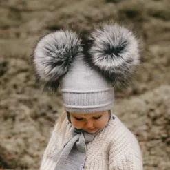 Sätila of Sweden Hats*Grey Tindra Double Pom-Pom Hat