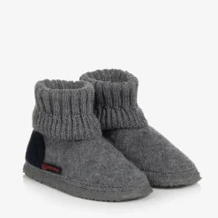 Giesswein Slippers|Slippers*Grey Wool Boot Slippers