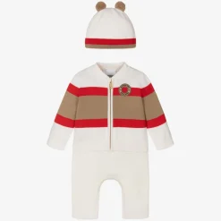 Burberry Gifts*Icon Stripe Knitted Wool Baby Trouser Set