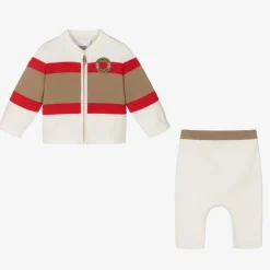Burberry Gifts*Icon Stripe Knitted Wool Baby Trouser Set