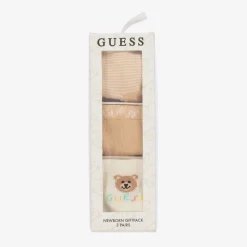 Guess Socks|Socks*Ivory & Beige Teddy Bear Socks (3 Pack)