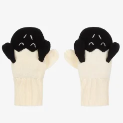 Stella McCartney Kids Gloves & Mittens|Gloves & Mittens*Ivory & Black Knitted Sheep Mittens