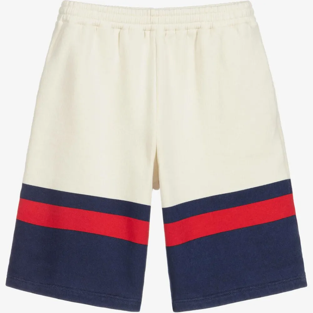 Gucci Shorts*Ivory & Blue Jersey Shorts