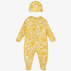 Versace Gifts|Babysuits*Ivory & Gold Barocco Babysuit Set