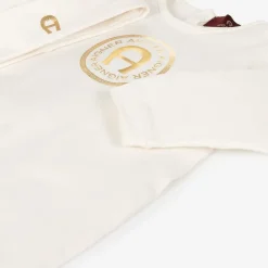 AIGNER Gifts|Babysuits*Ivory & Gold Cotton Babysuit Set