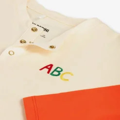 Mini Rodini Tops*Ivory & Orange Organic Cotton Top