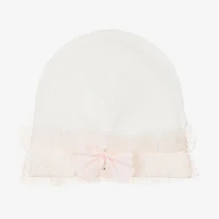 Sofija Hats*Ivory & Pink Baby Hat