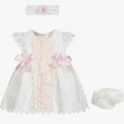 Beau KiD Dresses*Ivory & Pink Dress Set