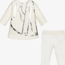 Moncler Enfant Outfit Sets*Ivory & Silver Leggings Set