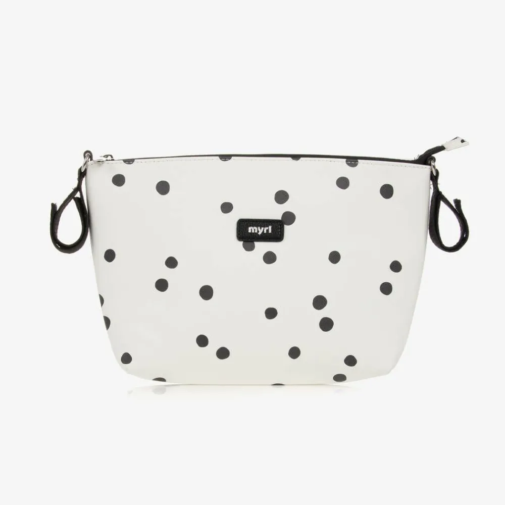 Mayoral Bags|Gifts*Ivory & Black Spot Stroller Bag (33cm)