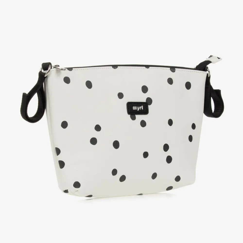 Mayoral Bags|Gifts*Ivory & Black Spot Stroller Bag (33cm)